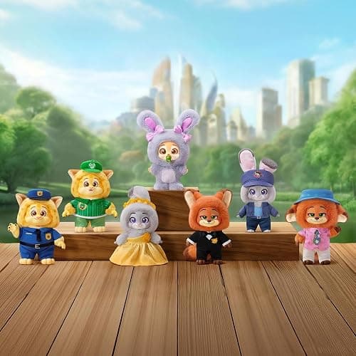 MINISO Disney Zootopia Soft New City Tour Series Vinyl Plush Toy Blind Box Cute Mystery Animal Figurines, Collectible Surprise Gift Figure Model Random Design for Home Decor Birthday Gifts, Single Box thumbnail 8