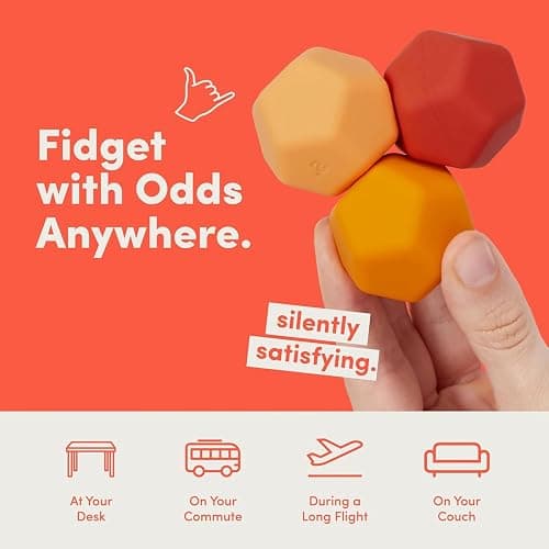 Speks Odds Soft Silicone Fidget Magnets | Silent Stress Relief Toys | Textured Magnetic Balls for Adults & Teens 14+ | Orange thumbnail 5
