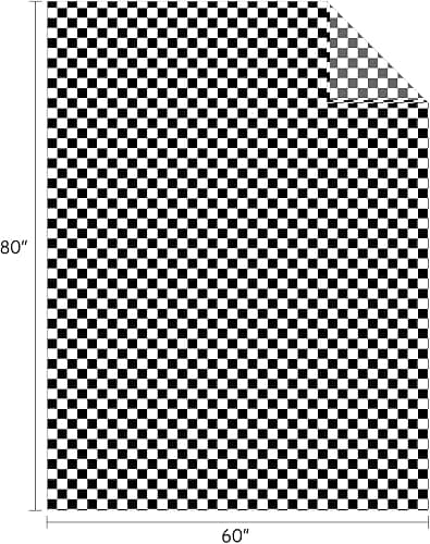 FY FIBER HOUSE Karrierter Flanell-Fleece-Decke Weich und Gemütlich Karo-Gitterdruck Schachbrettmuster Gingham-Muster Decke für Bett, Couch, Sofa, 60"x80" (152 x 203 cm), Schwarz thumbnail 3