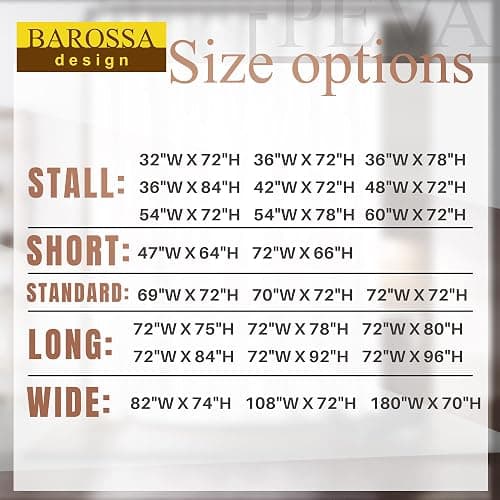 Barossa Design Plastic Shower Liner Clear - Premium PEVA Shower Curtain Liner with Rustproof Grommets and 3 Magnets, Waterproof Cute Lightweight Standard Size Bathroom Curtains - Clear thumbnail 7