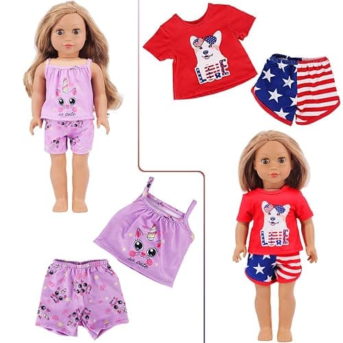K.T. Fancy 10 Sets American 18 Inch Doll Clothes and Accessories Include Doll Clothing Dress Fit for 18 inch Dolls ( No Doll ) thumbnail 5