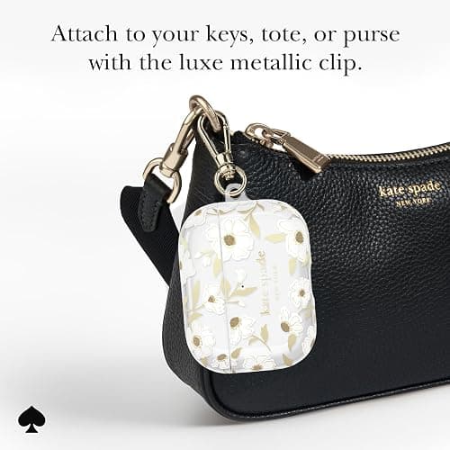 Kate Spade New York AirPods Pro 3 Protective Case with Keychain Ring Clip - Sunshine Floral, Compatible with AirPods Pro 3rd Generation thumbnail 4