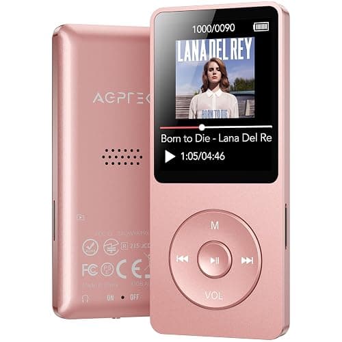 AGPTEK A02 MP3 Player with Bluetooth 5.3, 1.8'' 32GB Portable Music Player | with Speaker, FM Radio, Voice Recorder, Supports Expanded Up to 128GB(Rose Gold) - Image 1