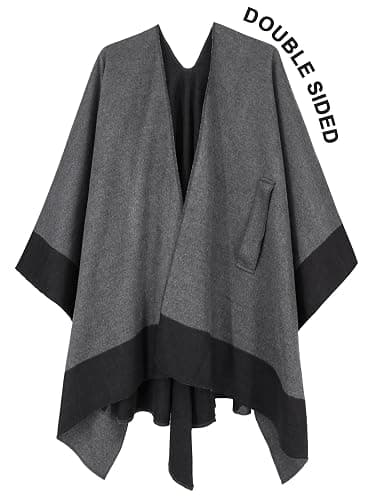 Moss Rose Women's Shawl Wrap Poncho Ruana Cape Open Front Cardigan Shawls for Fall Winter thumbnail 2