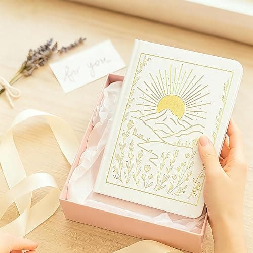 Crein Lynh Dot Grid Journal with 160GSM Thick Paper, 192 Pages, A5 Dotted Notebook for Work, School, Travel | 180° Lay Flat, Foil Stamped Cover, Elastic Band, 2 Bookmarks & Inner Pocket (White) thumbnail 2
