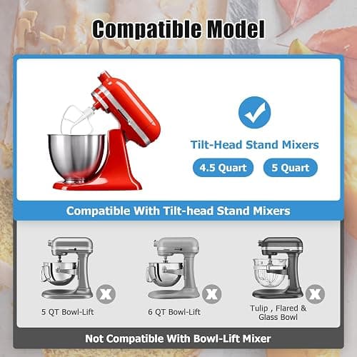 K45B Coated Flat Beater for KitchenAid 4.5-5 Qt Mixer Paddle Attachment Flat Beater Fits Stand Mixer Bowls For KitchenAid 4.5-5 Quart Bowls, Kitchenaid Paddle Attachment thumbnail 6