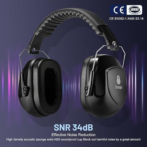 2 Pack 34dB Noise Canceling Headphones For Shooting, Hearing Protection Earmuffs, Ear Protection Headphones, Thickened Headband Ear Muffs For Noise Reduction For Shooting, Construction,Mowing thumbnail 2