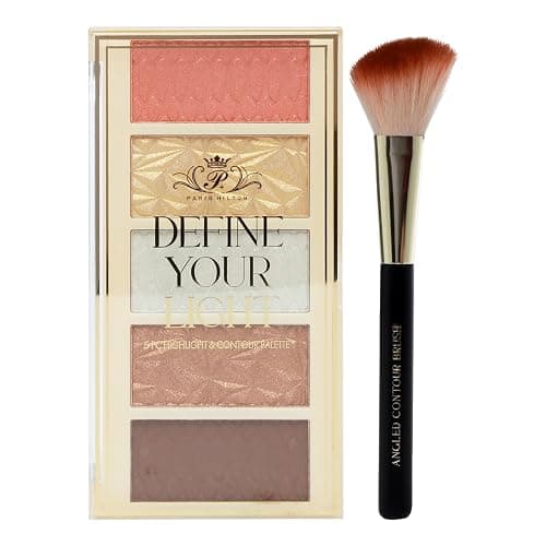 Paris Hilton Define Your Light Face Palette – Highlighter, Blush, Bronzer & Waterproof Contour – All-In-One Sculpting Kit with Makeup Brush – Glowing & Radiant Finish – Suitable for All Skin Type –1pc thumbnail 2