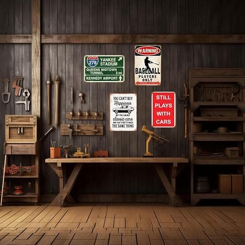 HomDeo Retro Yankee Metal Tin Sign Stadium Queens Midtown Tunnel 3 Miles Street Sign Bar Club Decor Pub Man Cave Wall Hanging Decoration 12x8 Inches thumbnail 4