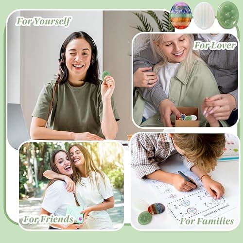 3 Pcs Thumb Worry Stones Green Aventurine Chakra Striped Opalite Anxiety Palm Stone Crystal Hand-Carved Healing Stones with 3 Kraft Cards Grounding Soothing Stones for Anxiety for Relief Meditation thumbnail 7