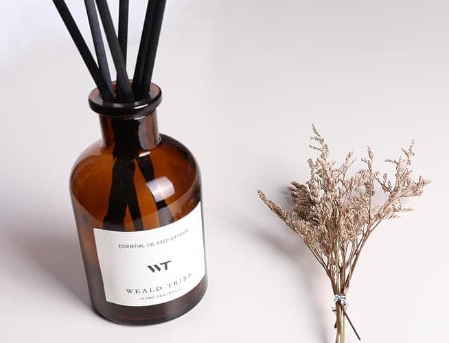 WEALD TRIBE Flower Reed Diffuser Set Vanilla Cinnamon Scent for Bathroom Air Fresheners | 4.0 fl oz Essential Oils with Sticks Home Fragrance Defusers | House Bedroom Office Shelf Decor & Gift - Floral - Vanilla Cinnamon thumbnail 3