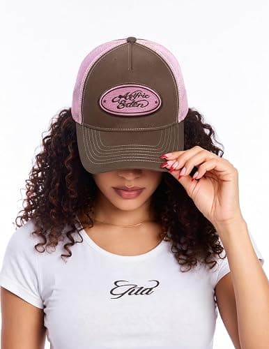 Aelfric Eden Trucker Hat Color Block Mesh Snapback Baseball Cap | Detailed Stitching, Embroidered Accents, Lightweight Comfort, Adjustable Fit, Streetwear Styling, Travel, Outdoor Wear thumbnail 4