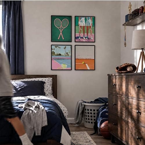 VONTP Tennis Wall Art Decor, 8x10 Inch Set of 4 (Unframed) | Tennis Sports Girly Modern Pastel Aesthetic Prints Posters Wall Decorations for Sports Girls Room Dorm Bedroom Club Gallery thumbnail 2