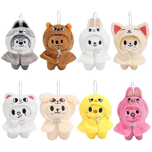 RHEETADA 8 PCS Skzoo Keychains 4 Inches SKZ Plush Keychains SKZ Set Key Handbag Pendants - Image 1