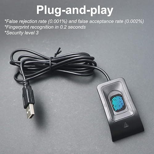 JIAN BOLAND USB Fingerprint Reader Fingerprint for Windows10/11, Windows Hello Automatic Driver Installation with 5ft Extension Cable-Windows Password Free Operation thumbnail 4