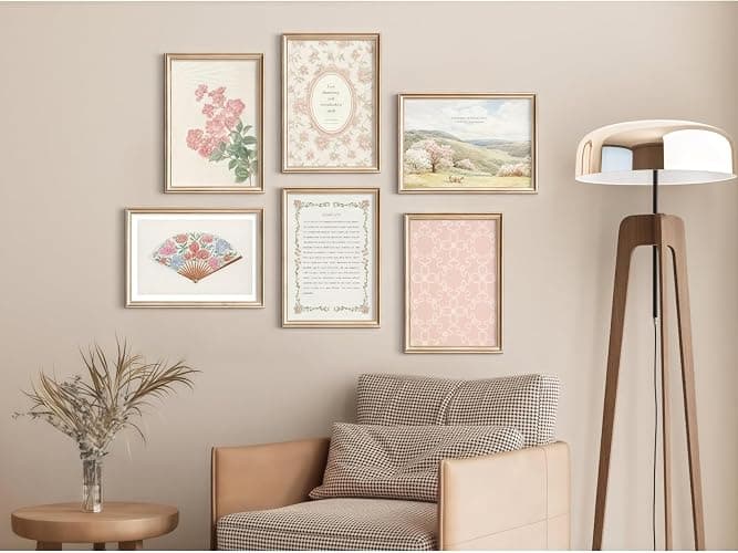 Vintage Christian Nursery Wall Art Decor Set of 6 Bible Verse Canvas Wall Decor Girl Floral Wall Art Aesthetic Scripture Pictures Jesus Religious Posters Pink Flower Prints Vintage Artwork for Classroom Bedroom Room Home Decor 8x10 Unframed thumbnail 2