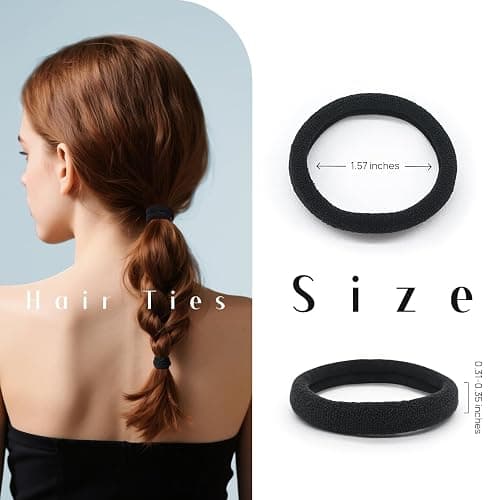 Dreamlover Black Hair Bands, Hair Bobbles for Women, Black Hair Ties, 50 Pieces thumbnail 7