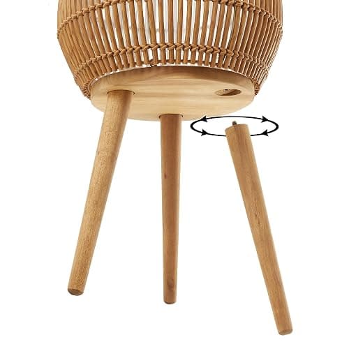 Casafield Indoor Planter with Stand, Natural Floor Planter with Wood Legs, Large Plant Pot Cover with Liner for Houseplants, Flower Pots and Trees thumbnail 5