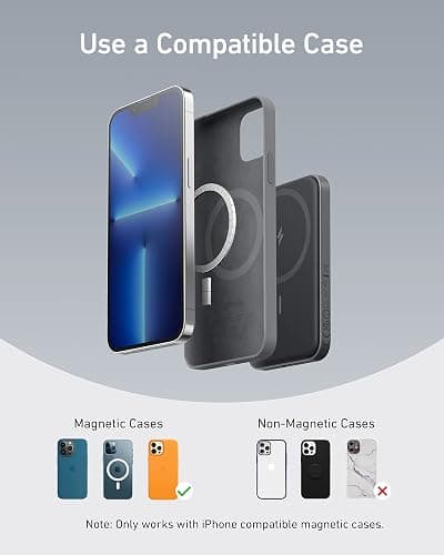 Anker 621 Magnetic Portable Charger (MagGo), 5,000mAh Wireless Power Bank with USB-C Cable, Magsafe-Compatible Battery Pack for iPhone 16/15/14/13/12 Series thumbnail 6