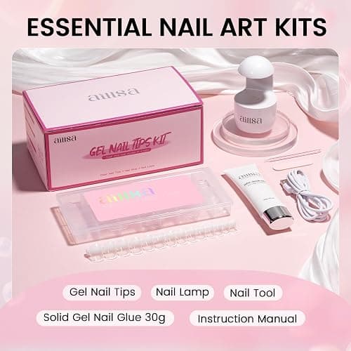 AILLSA Gel Nail Tips Kit Extra Short Square Nail Tips 120pcs, Upgrade Glue Gel 30g for False Nail Tips, Nail Extensions Full Kit with Portable Nail Lamp for Beginners thumbnail 4