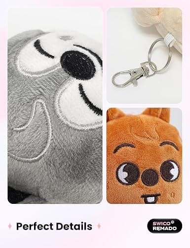Swico Remado Keychains Cute Cartoon Animal Keyring Car Key Pendant Women Backpack Handbag Wallet Pendants Decoration thumbnail 3