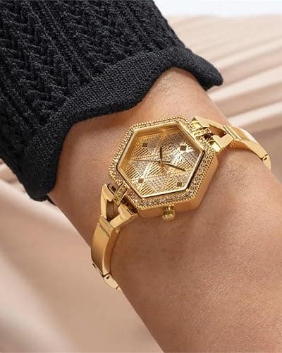 GUESS Gold-Tone Hexagon Analog Watch thumbnail 7