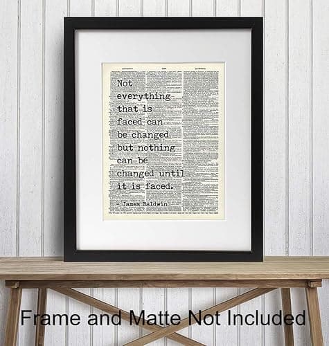 James Baldwin Motivational Quote - Black African American Wall Art - Inspirational Room Decor - Civil Rights Home, Office or Classroom Decoration - Gift for Teacher -Black History Month Poster Print thumbnail 2