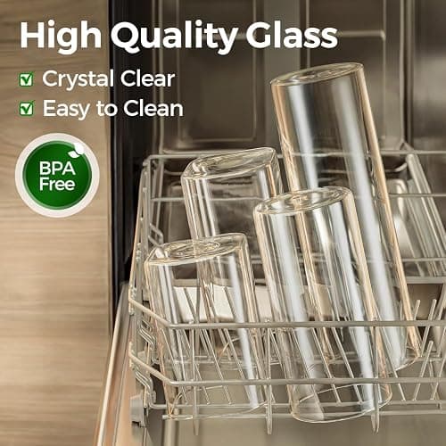 ComSaf Glass Food Storage Jars Set of 6, Tall Glass Storage Containers with Lids, Spaghetti Jar, Canisters Set for the kitchen, Pasta, Flour, Nuts, Oat, Coffee and Sugar Container, Pantry Organization thumbnail 5