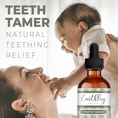 Earthley Wellness Teeth Tamer, Teething Relief for Babies & Kids, Organic Herbal Formula, Soothes Drooling, Gum Discomfort & Irritability, Sugar-Free, 3+ Month Supply (1.69 oz Glass, 500 doses) thumbnail 8