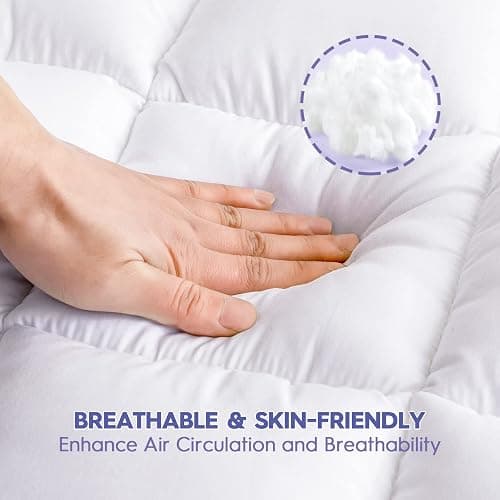 ABENE Twin Size Dual Layer 3 Inch Memory Foam Mattress Topper, 2 Inch Gel Memory Foam Plus 1 Inch Down Alternative Pillowtop Mattress Pad Cover, Thick Soft Bed Topper Support for Back Pain thumbnail 4