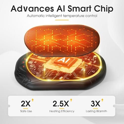 AI Hand Warmers Rechargeable 2 Pack, AI Smart Chips Electric Hand Warmers, 20Hrs Long Safe Heat, Portable Pocket Heater, Gifts for Christmas, Outdoor, Hunting, Golf, Camping Accessories thumbnail 3