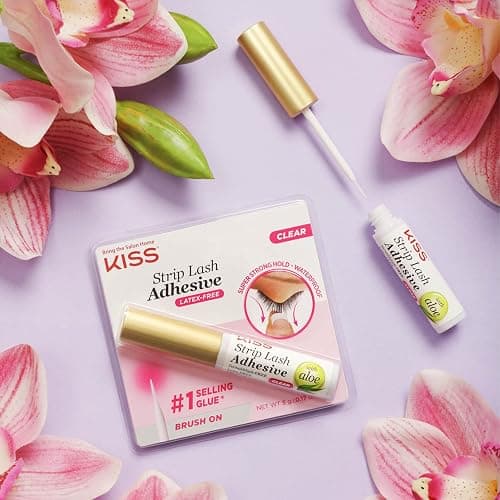 KISS Clear Strip Lash Adhesive With Aloe, Waterproof, Formaldehyde and Latex Free, Odor Free, Cruelty Free, Super Strong Hold Eyelash Glue with Brush Applicator, 0.17 Oz. thumbnail 5