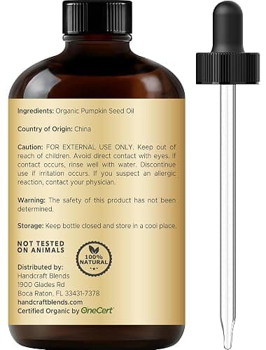 Handcraft Blends Cold-Pressed Organic Pumpkin Seed Oil in Glass Bottle - 4 Fl Oz - 100% Pure and Natural - Premium Grade Carrier Oil for Hair, Skin, Nails, and Body - Massage - Aromatherapy thumbnail 3