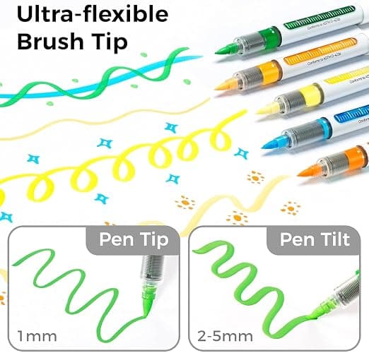 Ohuhu Acrylic Paint Markers Brush Tip 72 Colors Opaque Paint Pens-Nahuku | High Opacity Acrylic Markers No Bleed Direct-Ink Acrylic Paint Pens for Rock Painting 3D Prints Egg Wood Glass DIY Craft thumbnail 6