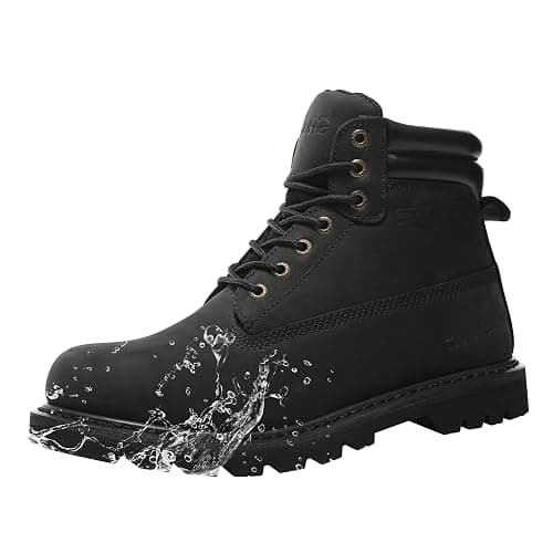 SAFETY LOONG Work Boots for Men Waterproof Soft Toe Non Slip Comfortable Leather Workboots - Image 1