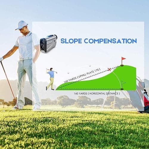 Golf Range Finder,PeakPulse LC600AG Rangefinder Golf 600 Yards Rangefinder with Slope Compensation,Flag-Lock,6X magnification,Continuous Measurement,3 Modes, for Golfers thumbnail 7