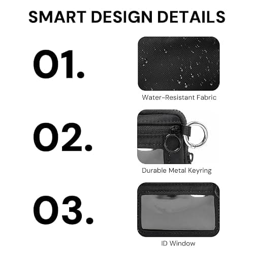 YDF The Iris Wallet for Women Mini Zip Card Case with Clear ID Window Zipper Coin Purse Lightweight Portable Keychain Wallet thumbnail 8