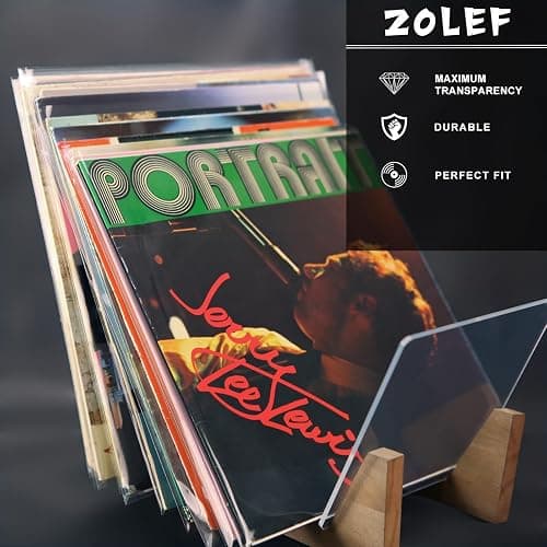 Vinyl Record Outer Sleeves 50 Pack for 12 inch Records, Loose fit, Clear Cover Protective, 3mil+ Thick, Fit for Single & Double LP Storage thumbnail 3