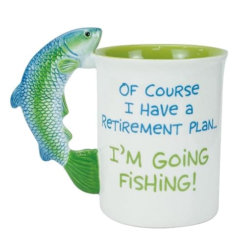 Enesco Our Name is Mud O-Fish-Ally Retired Going Fishing Sculpted Handle Coffee Mug, 16 Ounce, Multicolor thumbnail 2