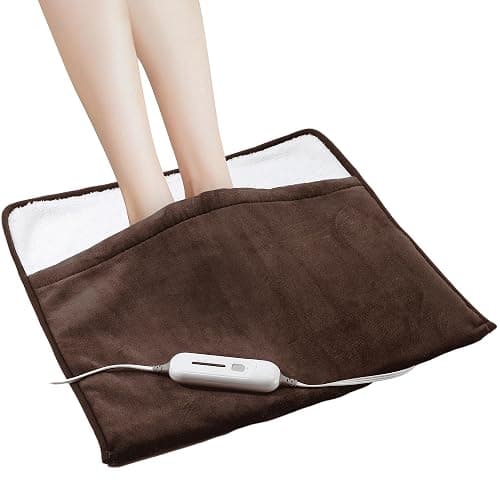 WarmMist Electric Heated Foot Warmers,22”×20” Heating Pad for Feet with 3 Heat Settings,ETL Certified Feet Warmer for Women and Men,Back and Legs,Auto Shut Off,Birthday Christmas Gifts,Brown - Image 1