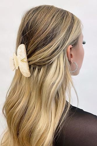 LILIE&WHITE Acrylic Letter Hair Clips For Women Stylish A Monogram Hair Claw Alphabet Hair Clip Fashion Glitter Claw Clips Elegant And Durable Hair Accessory Large Hair Clips A thumbnail 4