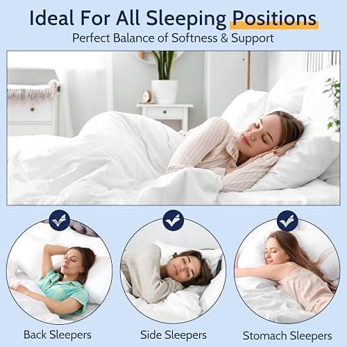 ROUMEA Pillows Standard Size Set of 2, Bed Pillows for Sleeping 2 Pack, Luxury Hotel Quality, Supportive Standard Pillows with Soft Down Alternative for Back Stomach Side Sleepers, Machine Washable thumbnail 6