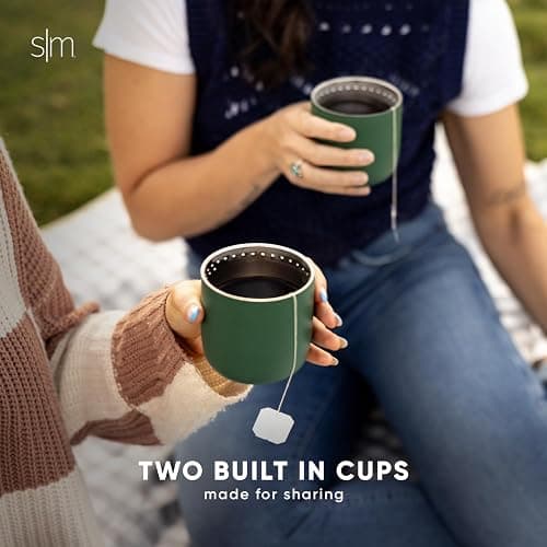 Simple Modern 36oz Insulated Hot Beverage Bottle with 2 Mugs | Travel Coffee Thermos for Hot Drinks | Twist and Pour Top | Commute, Travel, and Picnic Friendly | Roam Collection | Midnight Black thumbnail 5