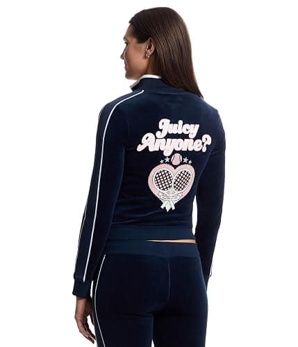 Juicy Couture womens Heritage Mock Neck Track Jacket With Back Graphic thumbnail 3