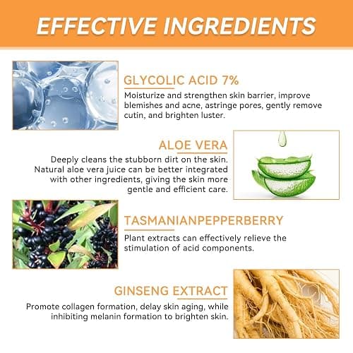 Acide Glycolique 7% Toning Solution, Convient à Tous les Types de Peau, Tonique Hydratant, Tonique Skincare Glycolic Acid, Exfolie, Imperfections, Acné thumbnail 4
