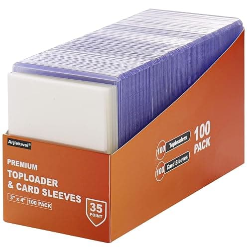 200 Card Sleeves Top Loaders for Cards, Arjiekwei 3"X4" Baseball Cards Protectors Hard Plastic, Premium Toploaders Holder for Trading Sports Football Game Card(100 Top Loaders + 100 Penny Sleeves) - Image 1