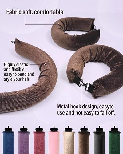 Heatless Hair Curler Overnight Curls-3 Pcs No Heat Curling Blowout Rod to Sleep In,Hair Rollers with Satin Scarf thumbnail 3