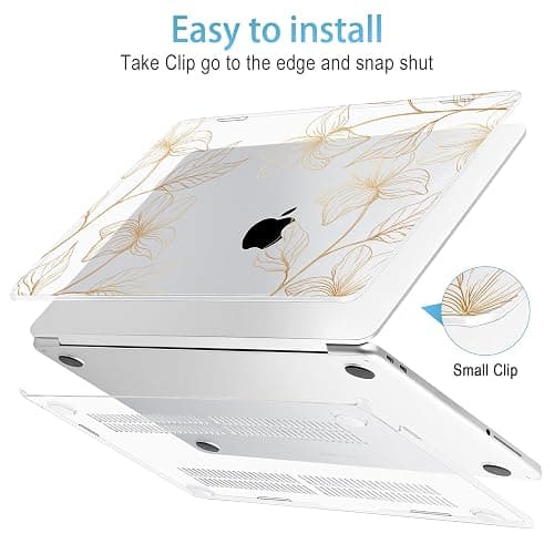 Mektron Case for 2026 MacBook Neo 13-inch A18 Pro chip A3404 Laptop Cover with 13-inch (Diagonal) Liquid Retina Display+ Keyboard Cover+ Screen Protector, Gold Flower S718 thumbnail 5