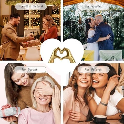 MHOOW Taylor Heart Hands Sculpture Decor for Bedroom Living Room Table Merch, Aesthetic Modern Love Finger Heart Hands Statues, Boho Wedding Home Decor Accessories, Gifts for Women Anniversary (Gold) thumbnail 8