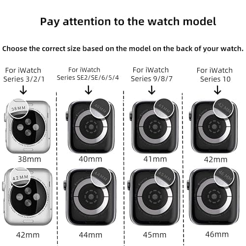 Compatible For Apple Watch Band With Case 38mm 40mm 41mm 42mm 44mm 45mm 46mm, Soft Silicone Waterproof Band + Diamond and Screen Protector Case For iWatch Series 11/10/9/8/7/6/5/4/3/2/1 & SE3 SE2 SE thumbnail 6